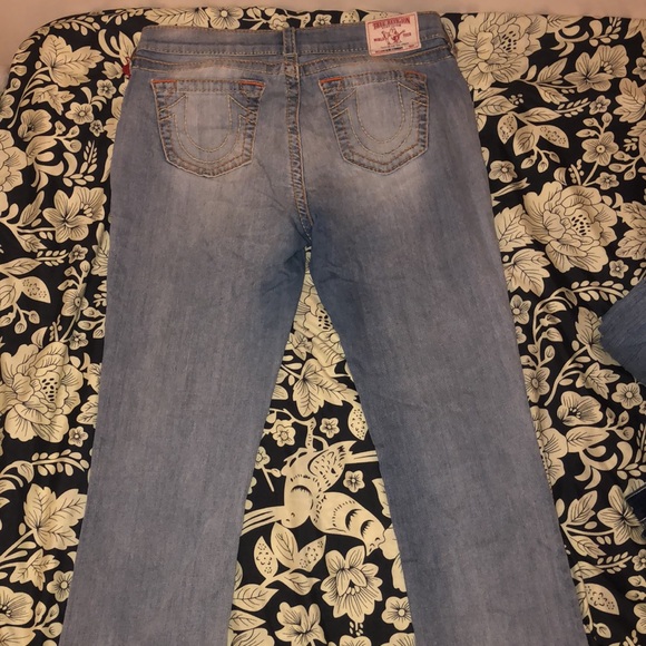 TRUE RELIGION. Y2K x It GIRL. THICK STITCHING. SLIM STRAIGHT JEANS. Size 33 - Picture 3 of 4